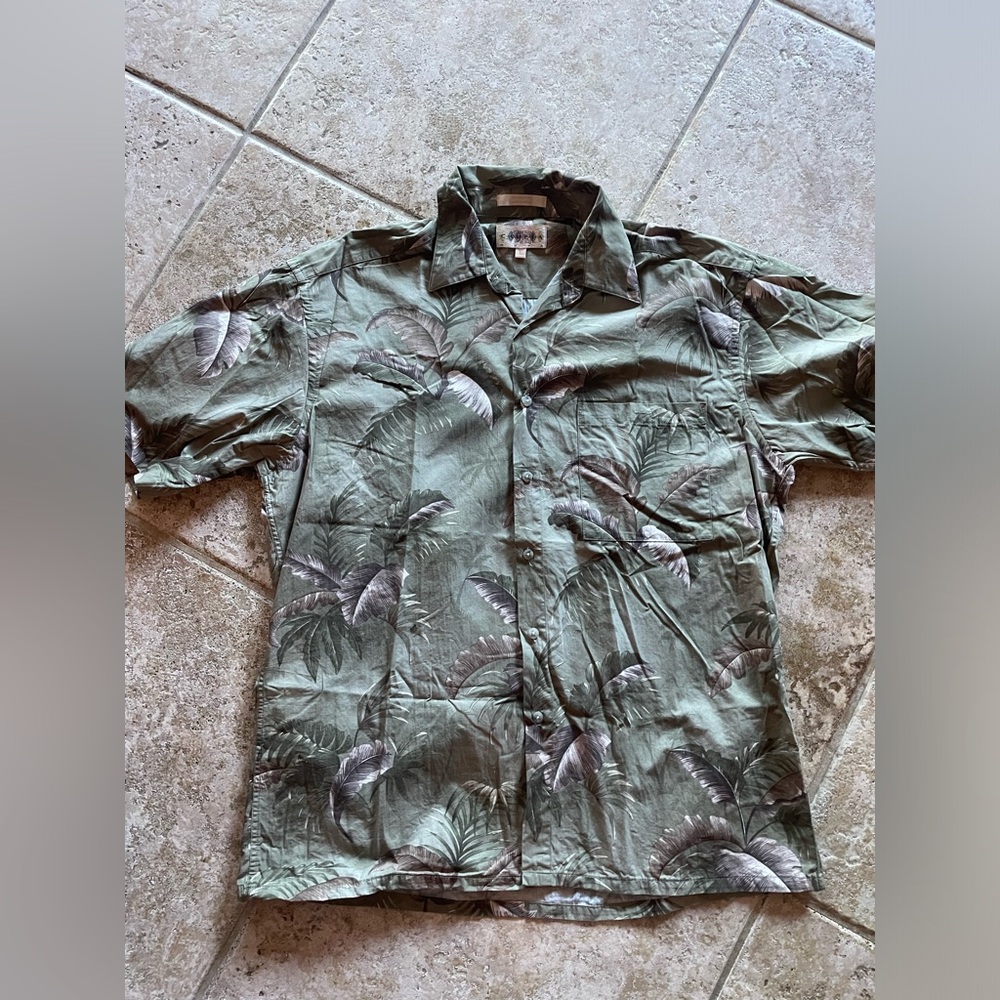 Tropical Leaf Print Casual Shirt